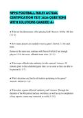 NFHS FOOTBALL RULES ACTUAL CERTIFICATION TEST 2026 QUESTIONS WITH SOLUTIONS GRADED A&plus;