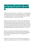 NFHS FOOTBALL RULES FINAL REVIEW SCRIPT 2026 TESTED ANSWERS GRADED A&plus;