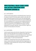 NFHS FOOTBALL RULES STUDY GUIDE 2026 ACTUAL QUESTIONS WITH SOLUTIONS GRADED A&plus;