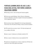PORTAGE LEARNING BIOD 152 A&P 2 LAB 2 EXAM 2026 ACTUAL TEST PAPER COMPLETE SOLUTIONS VERIFIED