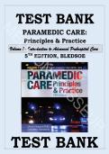 Test Bank for Paramedic Care&colon; Principles & Practice&comma; 5th Edition &lpar;Volume 1&rpar; by Bledsoe &vert; Introduction to Advanced Prehospital Care all 15 chapters complete