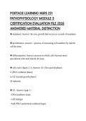 PORTAGE LEARNING NURS 231 PATHOPHYSIOLOGY MODULE 5 CERTIFICATION EVALUATION FILE 2026 ANSWERED MATERIAL DISTINCTION