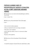 PORTAGE LEARNING NURS 231 PATHOPHYSIOLOGY MODULE 6 EXAM 2026 ACTUAL SCRIPT QUESTIONS ANSWERS VERIFIED