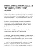PORTAGE LEARNING STATISTICS MODULE 4 Z TEST 2026 EXAM SCRIPT COMPLETE ANSWERS