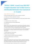 WEEK 3 NDOC Actual Exam 2026&sol;2027 Complete Questions and Verified Answers with Detailed Rationales Pass Guaranteed - A&plus; Graded