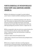 PORTH'S ESSENTIALS OF PATHOPHYSIOLOGY EXAM SCRIPT 2026 QUESTIONS ANSWERS GRADED A&plus;
