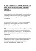 PORTH'S ESSENTIALS OF PATHOPHYSIOLOGY FINAL PAPER 2026 QUESTIONS ANSWERS GRADED A&plus;