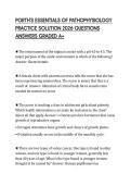 PORTH'S ESSENTIALS OF PATHOPHYSIOLOGY PRACTICE SOLUTION 2026 QUESTIONS ANSWERS GRADED A&plus;