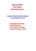 Business Math  12th Edition  by Cheryl Cleaves  Complete Chapter Solutions Manual  are included &lpar;Ch 1 to 21&rpar; 