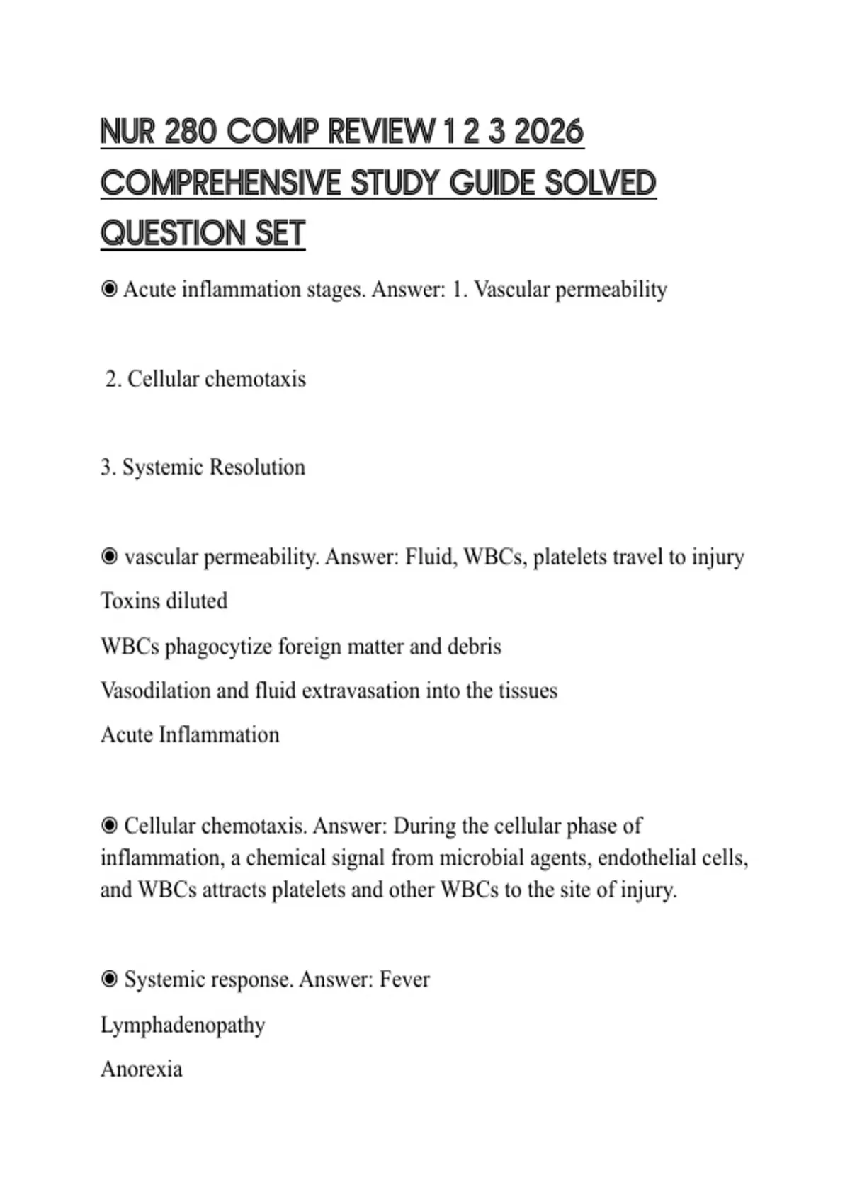 NUR 280 COMP REVIEW 1 2 3 2026 COMPREHENSIVE STUDY GUIDE SOLVED ...