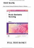 Test bank for Basic Geriatric Nursing 7th Edition with test questions and answers graded A&plus;