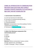COMM 101 Introduction to Communication Midterm Exam Questions and Answers
