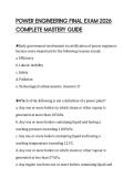 POWER ENGINEERING FINAL EXAM 2026 COMPLETE MASTERY GUIDE