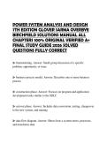 POWER SYSTEM ANALYSIS AND DESIGN 7TH EDITION GLOVER SARMA OVERBYE BIRCHFIELD SOLUTIONS MANUAL ALL CHAPTERS 100&percnt; ORIGINAL VERIFIED A&plus; FINAL STUDY GUIDE 2026 SOLVED QUESTIONS FULLY CORRECT