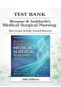 Test Bank Brunner & Suddarth&rsquo;s Medical-Surgical Nursing 16th Edition &ndash; NCLEX-Style Questions with Rationales Verified Questions & Answers &vert; A&plus; Graded &vert; Guaranteed Pass