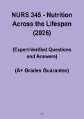 NURS 345 Nutrition Across the Lifespan Study Guide &ndash; Nursing Nutrition Notes