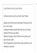 CALIFORNIA SCHOOL BUS DRIVER CHP TEST 2 ACTUAL EXAM ALL QUESTIONS AND CORRECT ANSWERS LATEST UPDATE THIS YEAR-JUST RELEASED&period;pdf