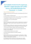 NZ NURSING STATE EXAM Actual Exam 2026&sol;2027 Complete Questions and Verified Answers with Detailed Rationales Pass Guaranteed - A&plus; Graded