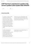 AHIP Final Exam comprehensive questions fully solved & updated &lpar;Latest Update 2026&rpar; UPDATE&excl;&excl;