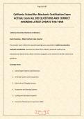California School Bus Mechanic Certification Exam ACTUAL Exam ALL 200 QUESTIONS AND CORRECT ANSWERS LATEST UPDATE THIS YEAR