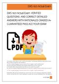 EMS 1021 Actual Exam  VERIFIED  QUESTIONS  AND CORRECT DETAILED   ANSWERS WITH RATIONALES GRADED A&plus;  GUARANTEED PASS ACE YOUR EXAM 