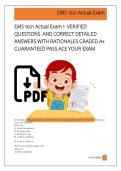 EMS 1021 Actual Exam 1  VERIFIED  QUESTIONS  AND CORRECT DETAILED   ANSWERS WITH RATIONALES GRADED A&plus;  GUARANTEED PASS ACE YOUR EXAM   