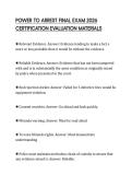 POWER TO ARREST FINAL EXAM 2026 CERTIFICATION EVALUATION MATERIALS