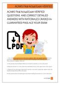 ACAMS Final Actual Exam VERIFIED  QUESTIONS  AND CORRECT DETAILED   ANSWERS WITH RATIONALES GRADED A&plus;  GUARANTEED PASS ACE YOUR EXAM   