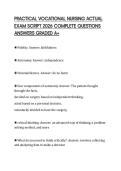 PRACTICAL VOCATIONAL NURSING ACTUAL EXAM SCRIPT 2026 COMPLETE QUESTIONS ANSWERS GRADED A&plus;