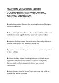 PRACTICAL VOCATIONAL NURSING COMPREHENSIVE TEST PAPER 2026 FULL SOLUTION VERIFIED PASS