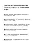 PRACTICAL VOCATIONAL NURSING FINAL STUDY GUIDE 2026 SOLVED ITEMS PREMIUM REVIEW
