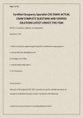 Certified Occupancy Specialist COS EXAM&ndash;ACTUAL EXAM COMPLETE QUESTIONS AND VERIFIED SOLUTIONS LATEST UPDATE THIS YEAR