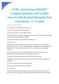 CCHI PRACTICE TEST Actual Exam 2026&sol;2027 Complete Questions and Verified Answers with Detailed Rationales Pass Guaranteed - A&plus; Graded