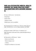 NUR 2520 PSYCHIATRIC MENTAL HEALTH NURSING TEST BANK PRACTICE SCRIPT 2026 QUESTIONS WITH ANSWERS GRADED A&plus;