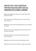 PRACTICE TEST 1 AND 2 ESTHETICIAN WRITTEN EXAM EXAM SCRIPT 2026 FULL QUESTIONS WITH CORRECT ANSWERS