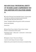NUR 4590 EXAM 1 PROFESSIONAL IDENTITY OF THE NURSE LEADER COMPREHENSIVE TEST 2026 QUESTIONS WITH SOLUTIONS GRADED A&plus;