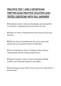 PRACTICE TEST 1 AND 2 ESTHETICIAN WRITTEN EXAM PRACTICE SOLUTION 2026 TESTED QUESTIONS WITH FULL ANSWERS