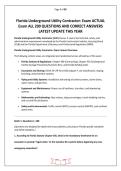 Florida Underground Utility Contractor Exam ACTUAL Exam ALL 200 QUESTIONS AND CORRECT ANSWERS LATEST UPDATE THIS YEAR