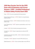 2026 New Practice Test for the CPPS Exam with 59 Questions and Correct Answers &sol; CPPS &ndash; Certified Professional in Patient Safety Practice Exam 2026
