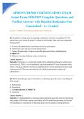 APHON CHEMO CERTIFICATION EXAM Actual Exam 2026&sol;2027 Complete Questions and Verified Answers with Detailed Rationales Pass Guaranteed - A&plus; Graded
