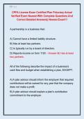 CPFA License Exam Certified Plan Fiduciary Actual  Verified Exam Newest With Complete Questions And  Correct Detailed Answers&vert;&vert; Newest Exam&excl;&excl;&excl;
