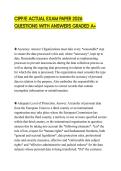 CIPP&sol;E ACTUAL EXAM PAPER 2026 QUESTIONS WITH ANSWERS GRADED A&plus;
