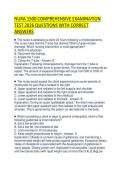 NURA 1500 COMPREHENSIVE EXAMINATION TEST 2026 QUESTIONS WITH CORRECT ANSWERS
