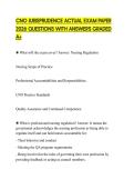 CNO JURISPRUDENCE ACTUAL EXAM PAPER 2026 QUESTIONS WITH ANSWERS GRADED A&plus;