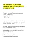 CNO JURISPRUDENCE CERTIFICATION EVALUATION EXAM 2026 QUESTIONS WITH ANSWERS GRADED A&plus;