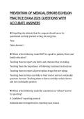 PREVENTION OF MEDICAL ERRORS ECHELON PRACTICE EXAM 2026 QUESTIONS WITH ACCURATE ANSWERS