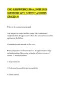 CNO JURISPRUDENCE FINAL PAPER 2026 QUESTIONS WITH CORRECT ANSWERS GRADED A&plus;