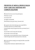 PREVENTION OF MEDICAL ERRORS ECHELON STUDY GUIDE 2026 QUESTIONS WITH COMPLETE SOLUTIONS