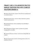 PRIMARY CARE A COLLABORATIVE PRACTICE BUNDLED QUESTIONS 2026 WITH COMPLETE SOLUTIONS GRADED A&plus;
