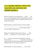 COG ORDAINED MINISTERS CERTIFICATION EXAM PAPER 2026 QUESTIONS WITH ANSWERS GRADED A&plus;